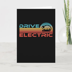 Cartão Motor Veículo Elétrico EV Gift. Carro Retro Sunset