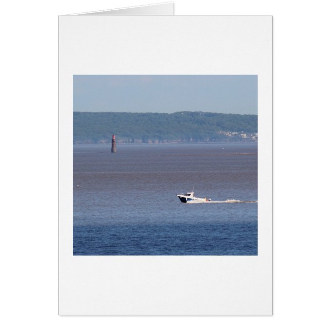 Cartão Motorboat no estuário do Severn (Frente)