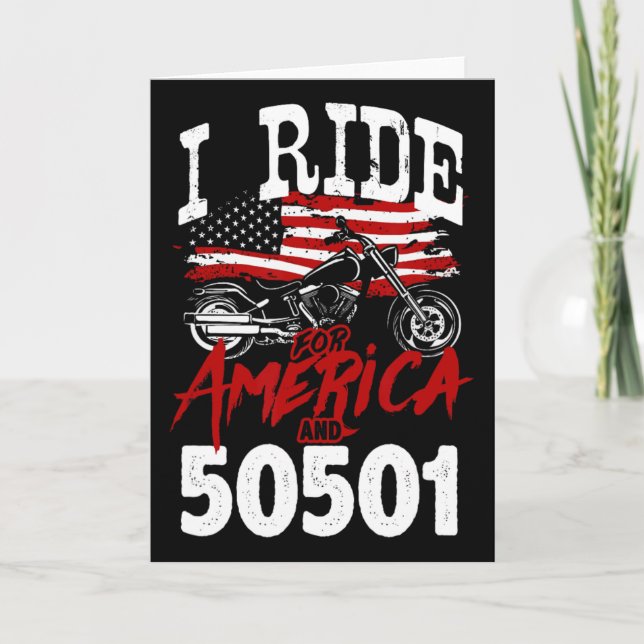 Cartão Motorcycle Biker Anti Trump 50501 Pro-democracy Re (Frente)