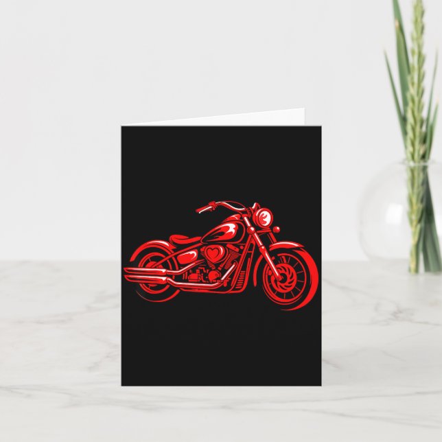 Cartão Motorcycle Heart Biker Valentines Day Rider Couple (Frente)