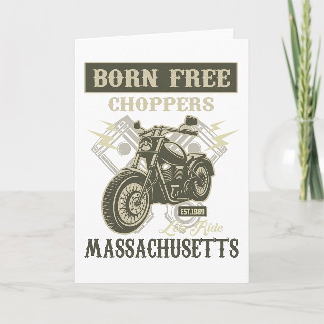 Cartão Motorcycle Massachusetts, Choppers Gratuitos, nasc (Criador carregado)