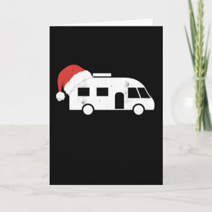 Cartão Motorhome Chapéu de Papai Noel   Presente de Natal