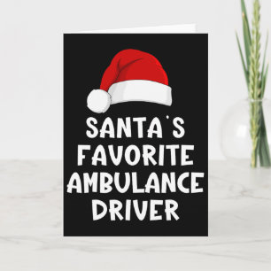 Cartão Motorista de Ambulância Favorito do Papai Noel no