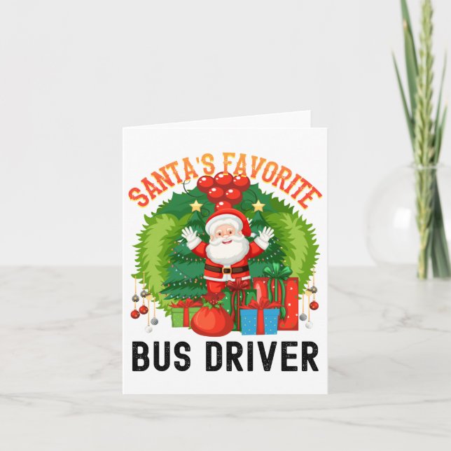 Cartão Motorista de Ônibus Favorito do Papai Noel, Melhor (Frente)