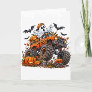 Cartão Motorista Fantasma Abóbora Caminhão Monstro Hallow