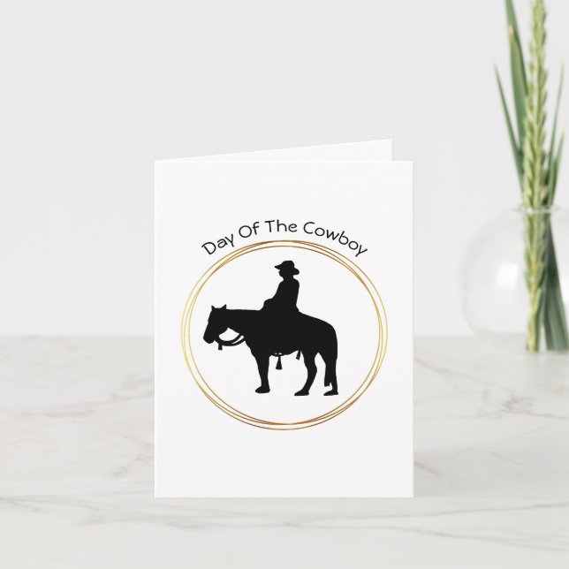 Cartão Motto Cowboy para o Dia do Cowboy (Frente)
