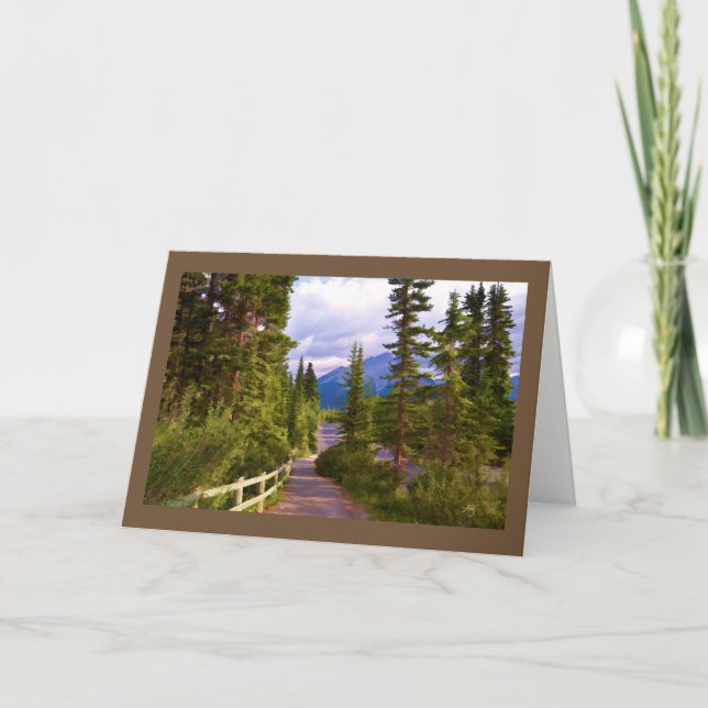 Cartão Mountain and Trees Blank Greeting Card (Frente)