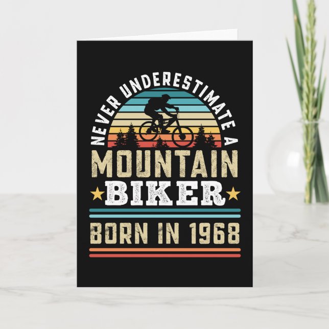 Cartão Mountain Biker born 1968 60th Birthday Gift MTB (Frente)