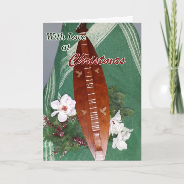 Cartão Mountain Dulcimer Christmas Card (Frente)