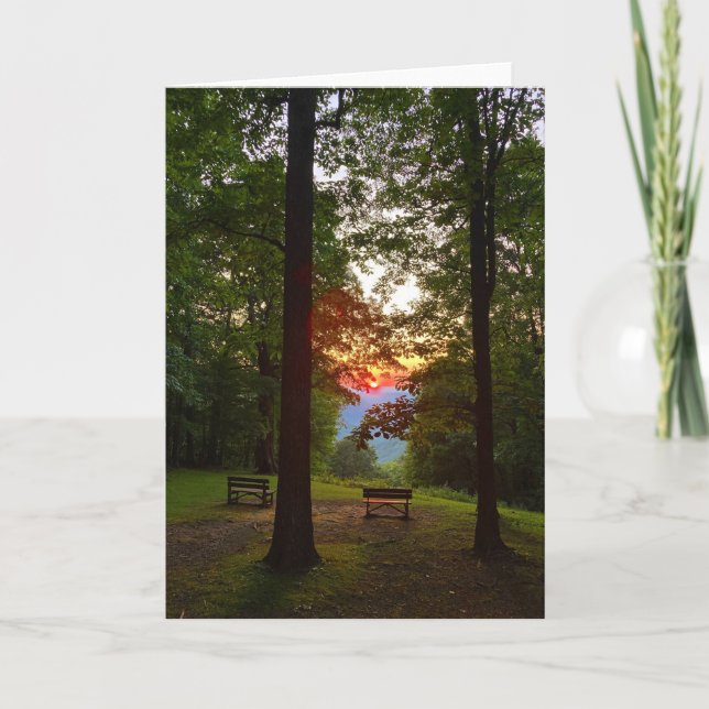Cartão mountain sunset greeting card (blank inside) (Frente)