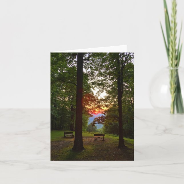 Cartão mountain sunset notecard (blank inside) (Frente)