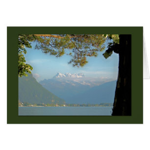 Cartão Mountain View bonito de cumes suíços