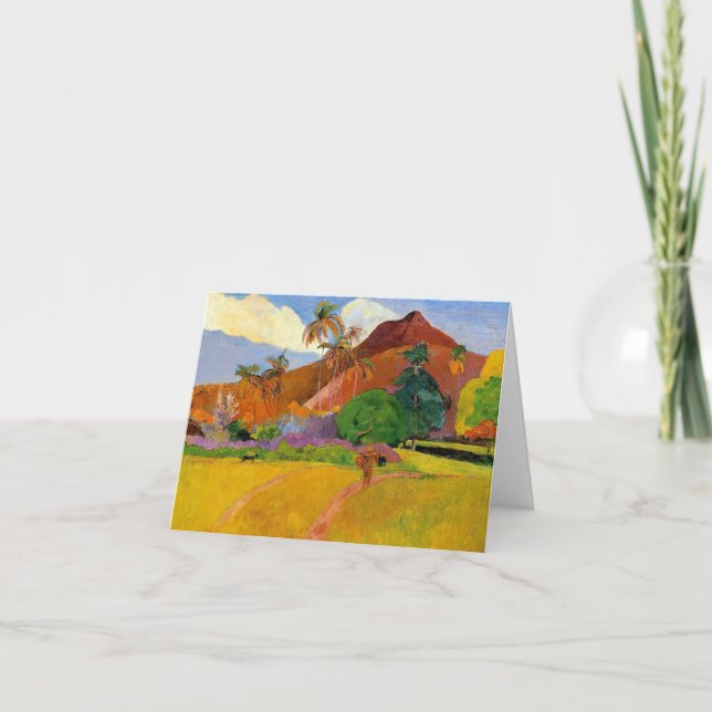 Cartão 'Mountains in Tahiti' - Paul Gauguin Card (Frente)
