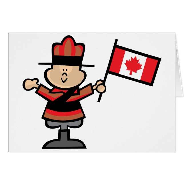 Cartão Mountie dos desenhos animados (Frente Horizontal)