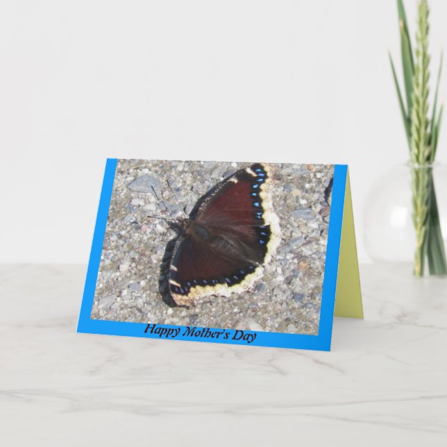 Cartão Mourning Cloak Butterfly Mother's Day Card (Frente)
