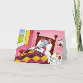 Cartão Mouse na cama - Consiga uma boa placa