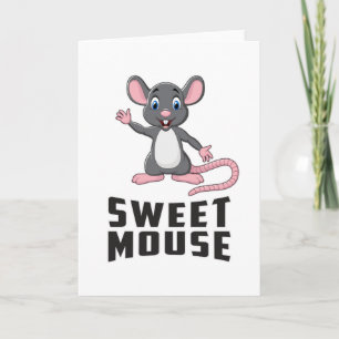 Cartão Mouse Rat Animal Cheese Love Pet Cute Funny Gift