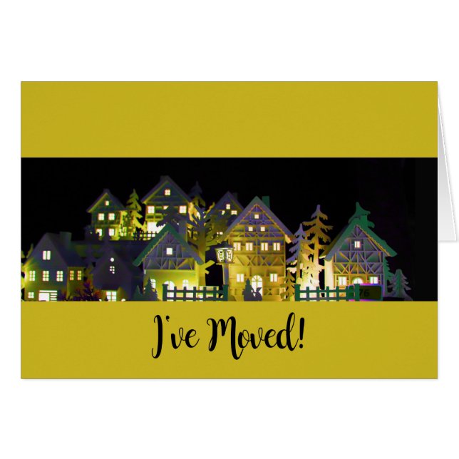 Cartão Movi casas de Natal iluminadas (Frente Horizontal)