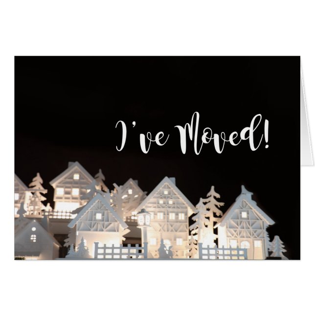 Cartão Movi casas de Natal iluminadas (Frente Horizontal)