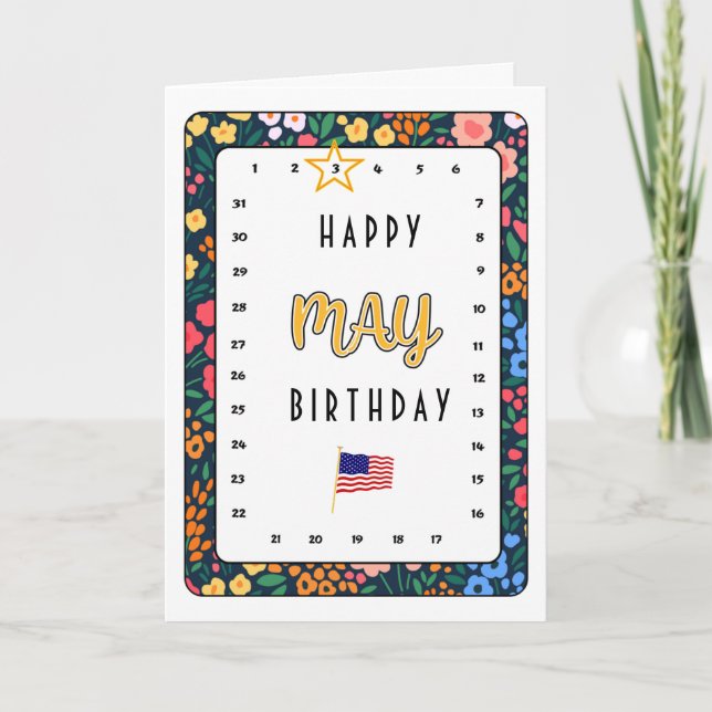 Cartão Movimentação Interativa da Placa de Aniversário do (Frente)