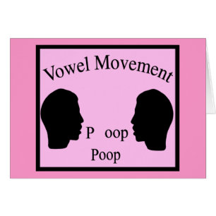 Cartão Movimento da vogal - rosa
