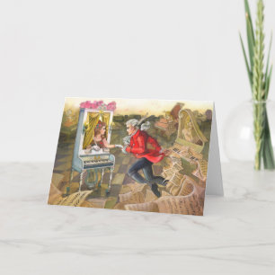 Cartão Mozart Finds His Muse Greeting Card