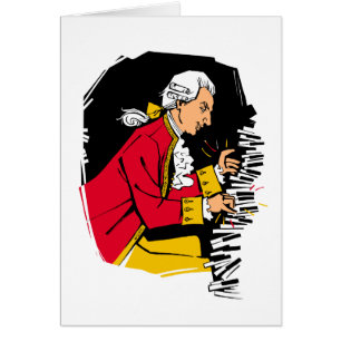 Cartão Mozart joga o piano