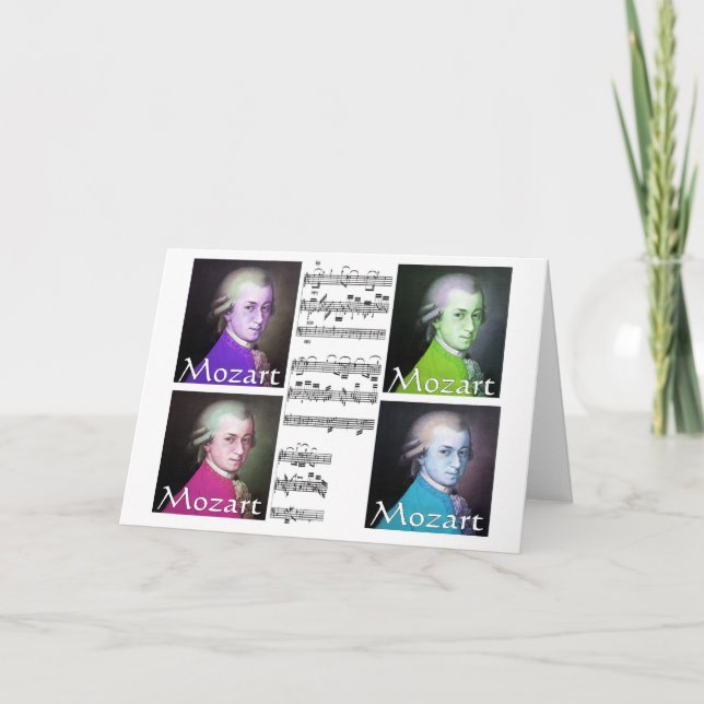 Cartão mozart pop art greeting card (Frente)