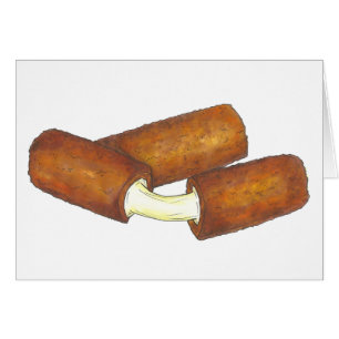 Cartão Mozzarella Cheese Sticks Junk Comida Foodie Card
