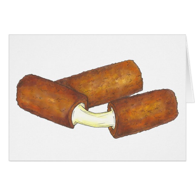 Cartão Mozzarella Cheese Sticks Junk Comida Foodie Card (Frente Horizontal)