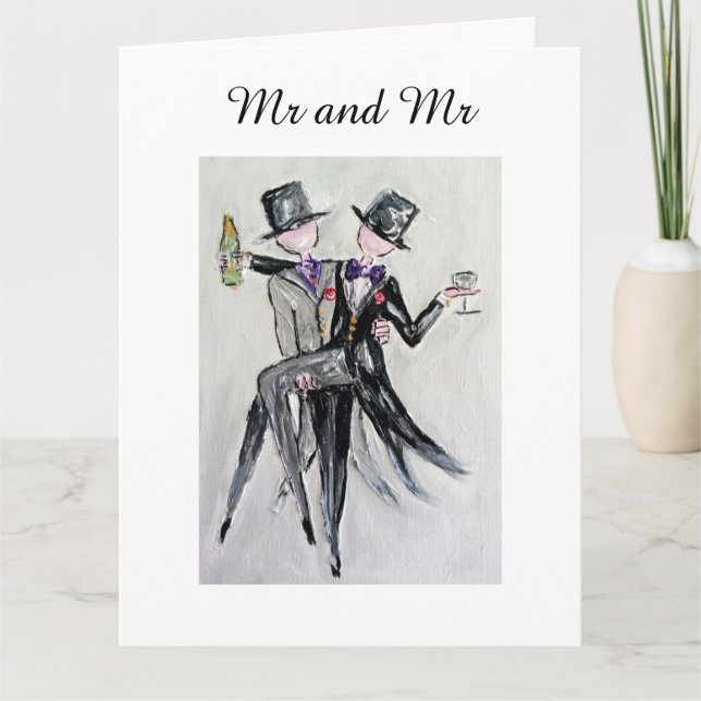 Cartão 'Mr and Mr' Gay Wedding Card (Frente)