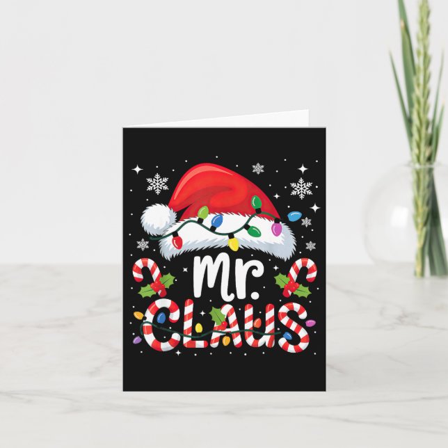 Cartão Mr And Mrs Claus Couples Matching Christmas  (Frente)