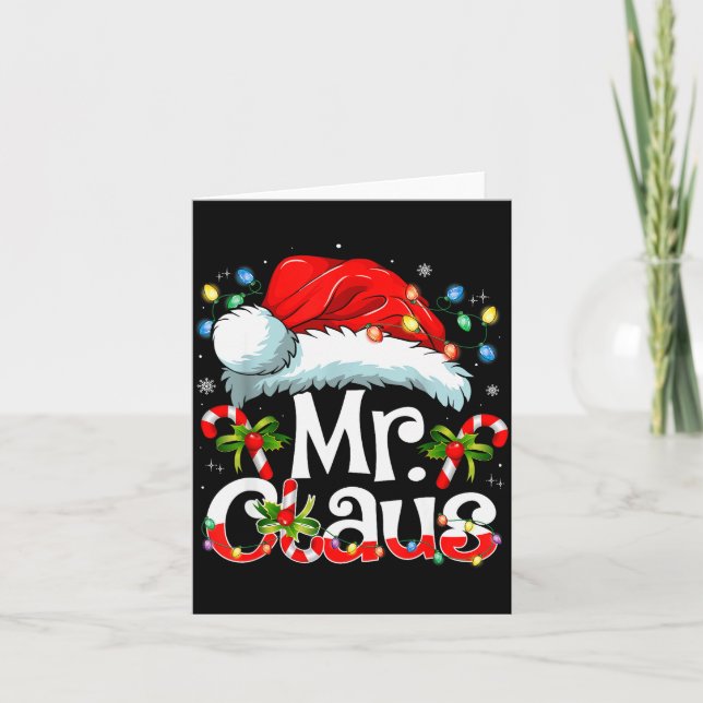 Cartão Mr And Mrs Claus Couples Matching Christmas Pajama (Frente)