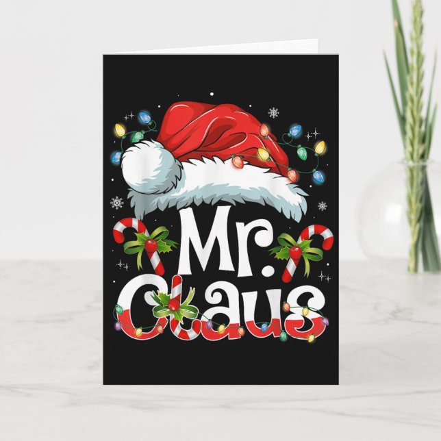 Cartão Mr And Mrs Claus Couples Matching Christmas Pajama (Frente)