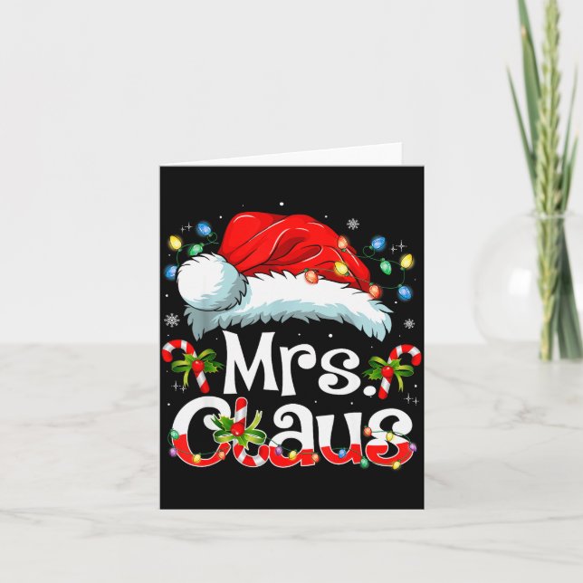 Cartão Mr And Mrs Claus Couples Matching Christmas Pajama (Frente)
