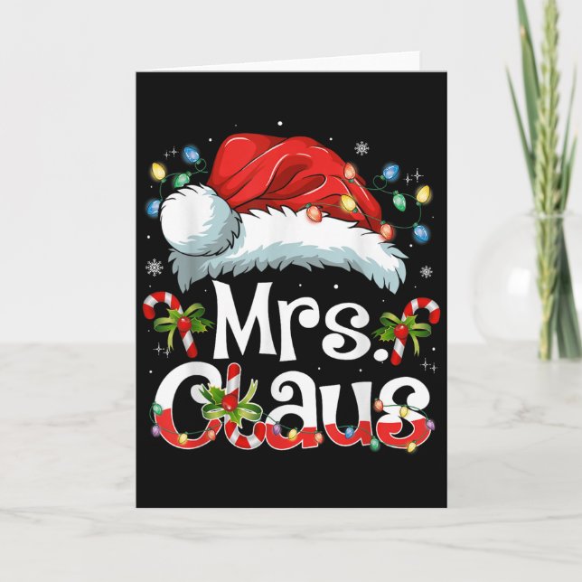 Cartão Mr And Mrs Claus Couples Matching Christmas Pajama (Frente)