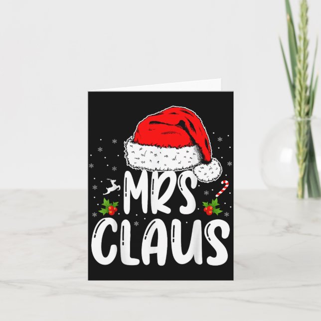 Cartão Mr And Mrs Claus Couples Matching Christmas Santa  (Frente)