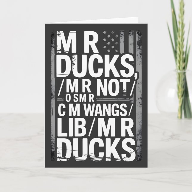 Cartão MR Ducks Funny Phonetic Joke Distressed American (Frente)