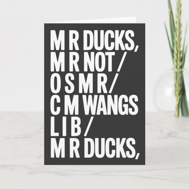 Cartão MR Ducks Funny Phonetic Joke Southern Humor Gift (Frente)
