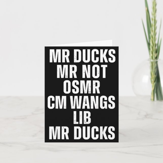 Cartão Mr Ducks Mr Not Duck Joke Phonetic Puzzle  (Frente)