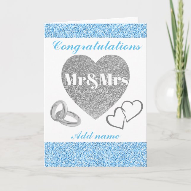 Cartão mr&mrs de parabéns bonito personalizados (Frente)