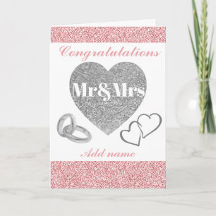 Cartão mr&mrs de parabéns bonito personalizados