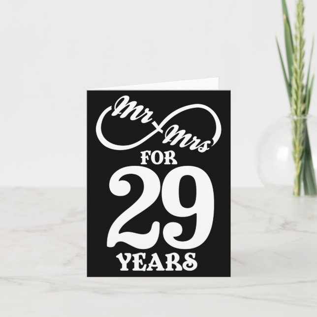 Cartão Mr Mrs For 29 Years 29th Wedding Anniversary  (Frente)