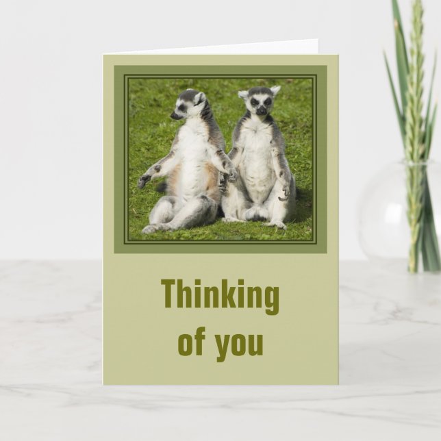 Cartão Mr & Mrs Lemur Thinking of you Card (Frente)