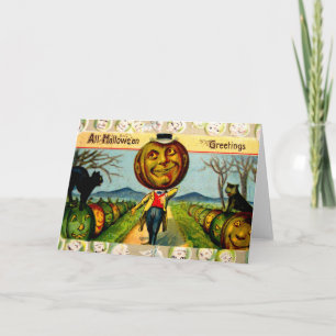 Cartão Mr. Pumpkin(Vintage Halloween Card)