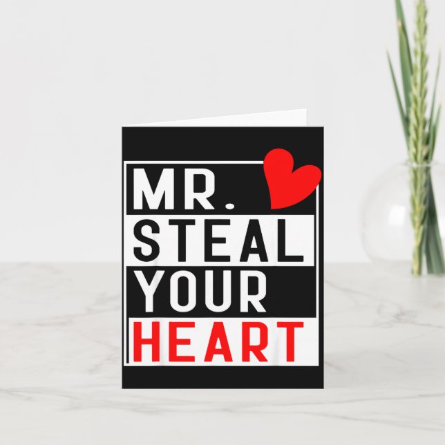 Cartão Mr Steal Your Heart For Boys Toddlers Valentine's  (Frente)