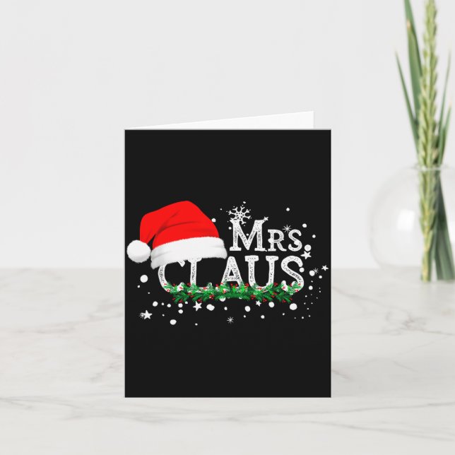 Cartão Mrs Claus Christmas Couples Matching Her Xmas Paja (Frente)