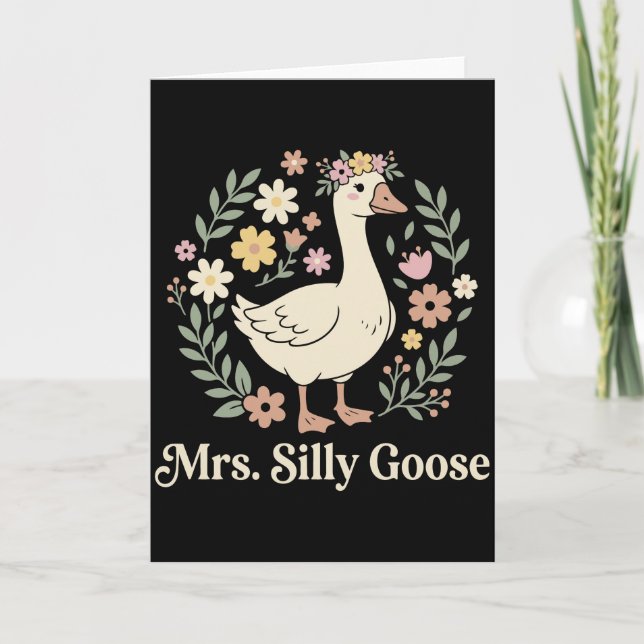 Cartão Mrs Silly Goose Playful Bride Humor Wedding (Frente)