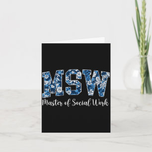 Cartão Msw mestre em serviço social formatura msw graduad