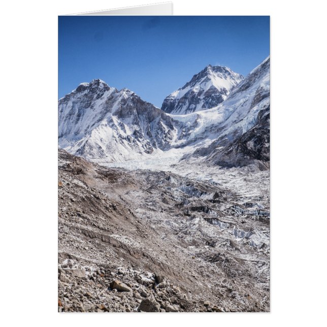 Cartão Mt Everest e Campo Base na Montanha Snowy Himalaya (Frente)